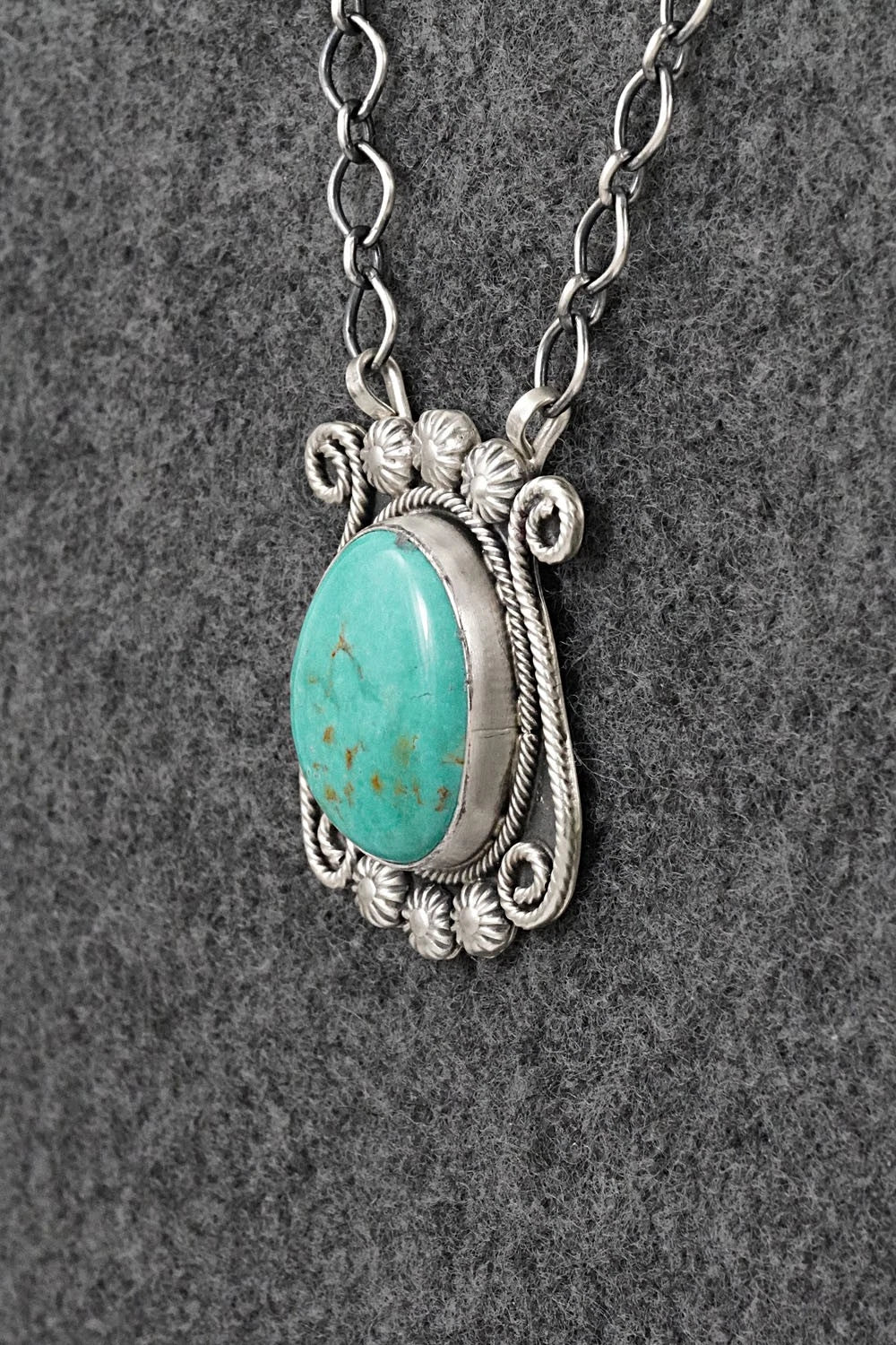 Turquoise & Sterling Silver Necklace - Cordell Platero