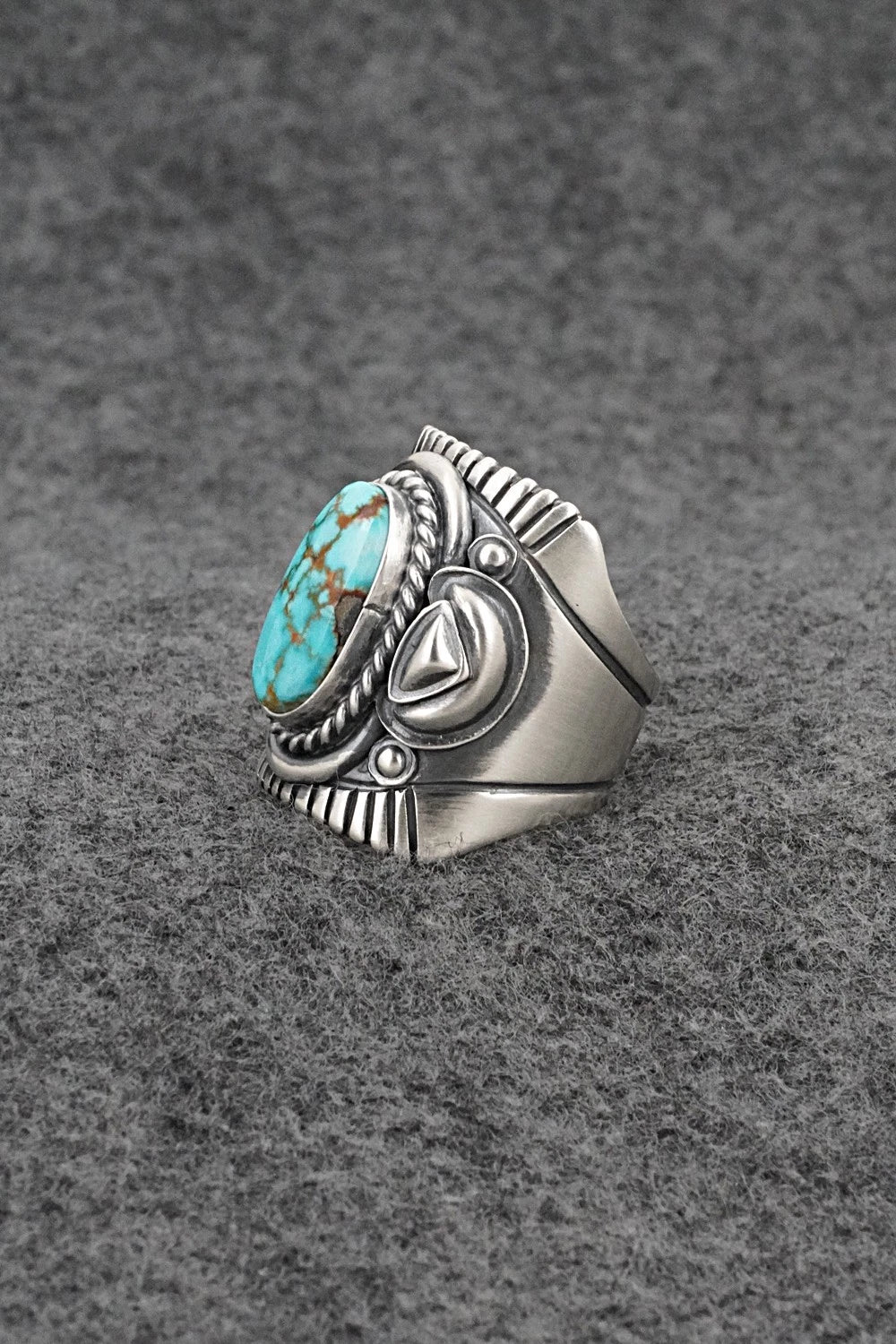 Turquoise & Sterling Silver Ring - Derrick Gordon - Size 10