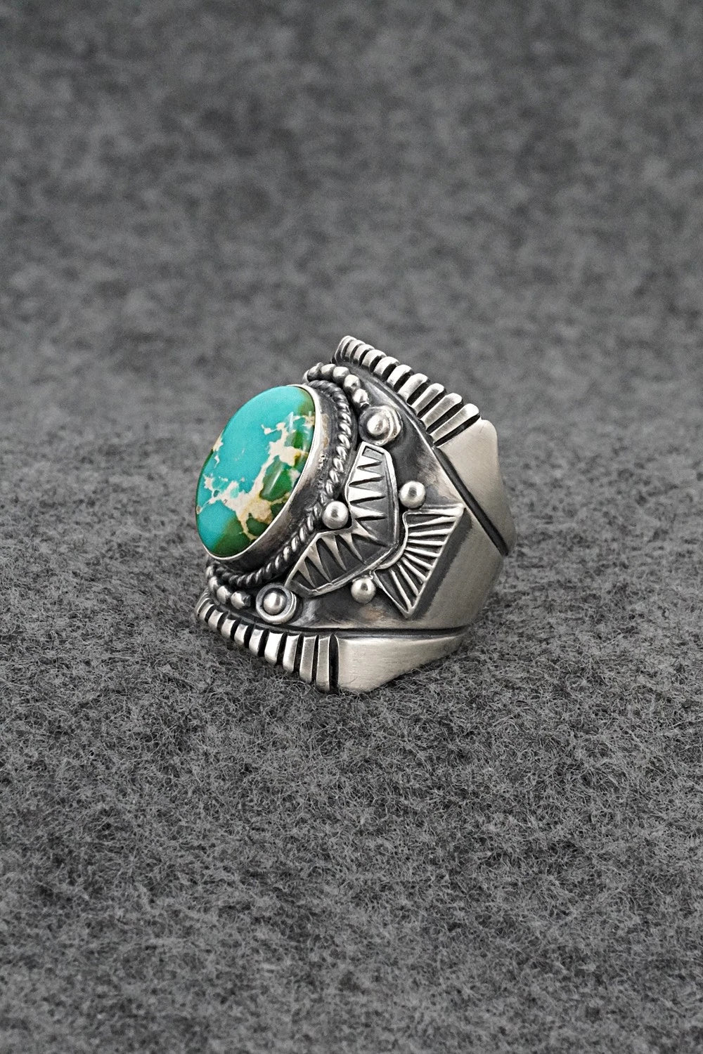 Turquoise & Sterling Silver Ring - Derrick Gordon - Size 7.5