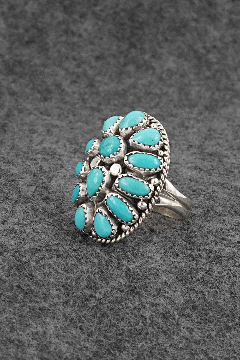 Turquoise and Sterling Silver Bracelet & Ring Set - Tina Jones - Size 8
