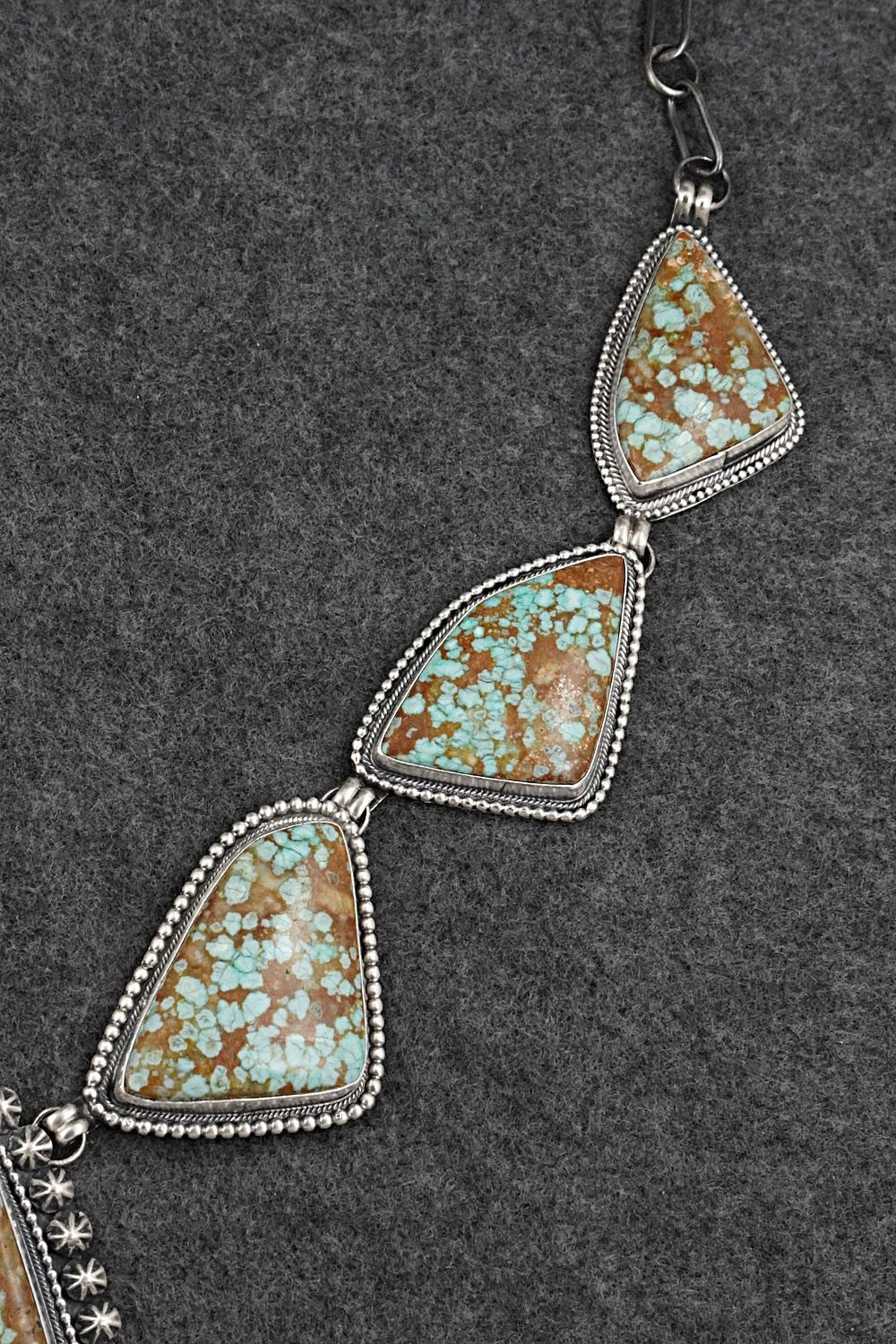 Turquoise & Sterling Silver Necklace and Earrings Set - Darrin Livingston
