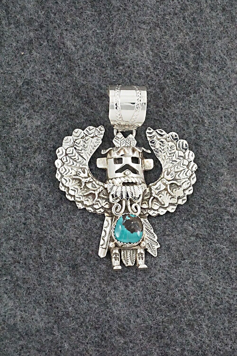 Turquoise & Sterling Silver Pendant - Alanzo Mariano