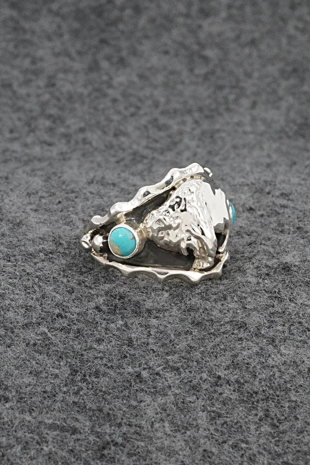 Turquoise & Sterling Silver Ring - Genevieve Francisco - Size 11.5
