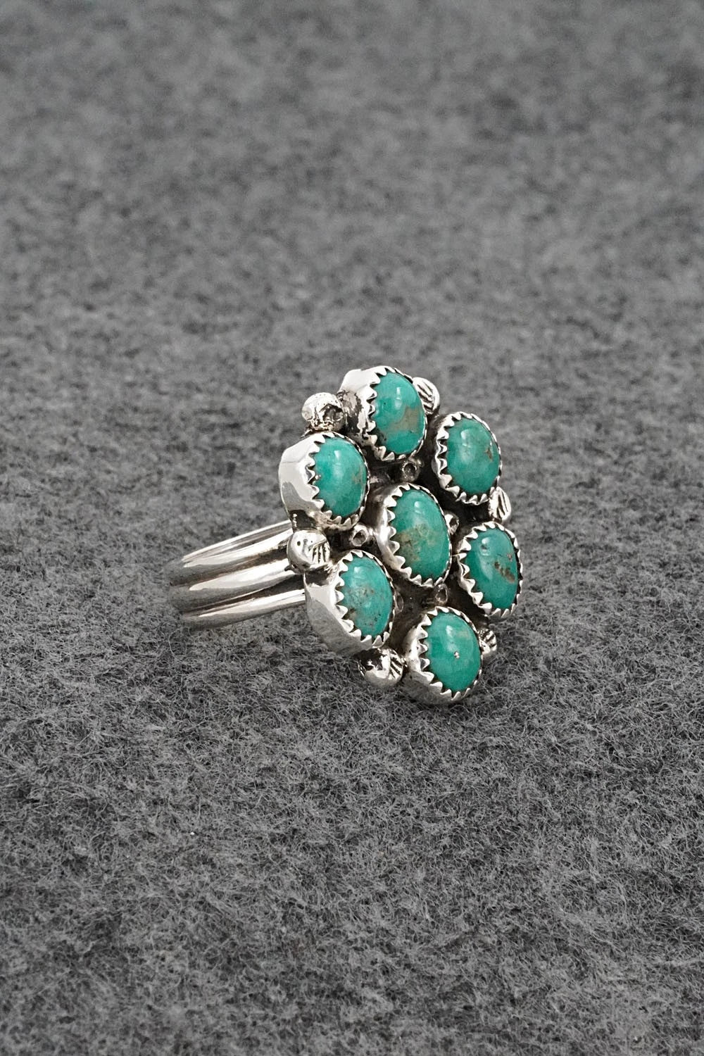 Turquoise & Sterling Silver Ring - Priscilla Reeder - Size 8.5