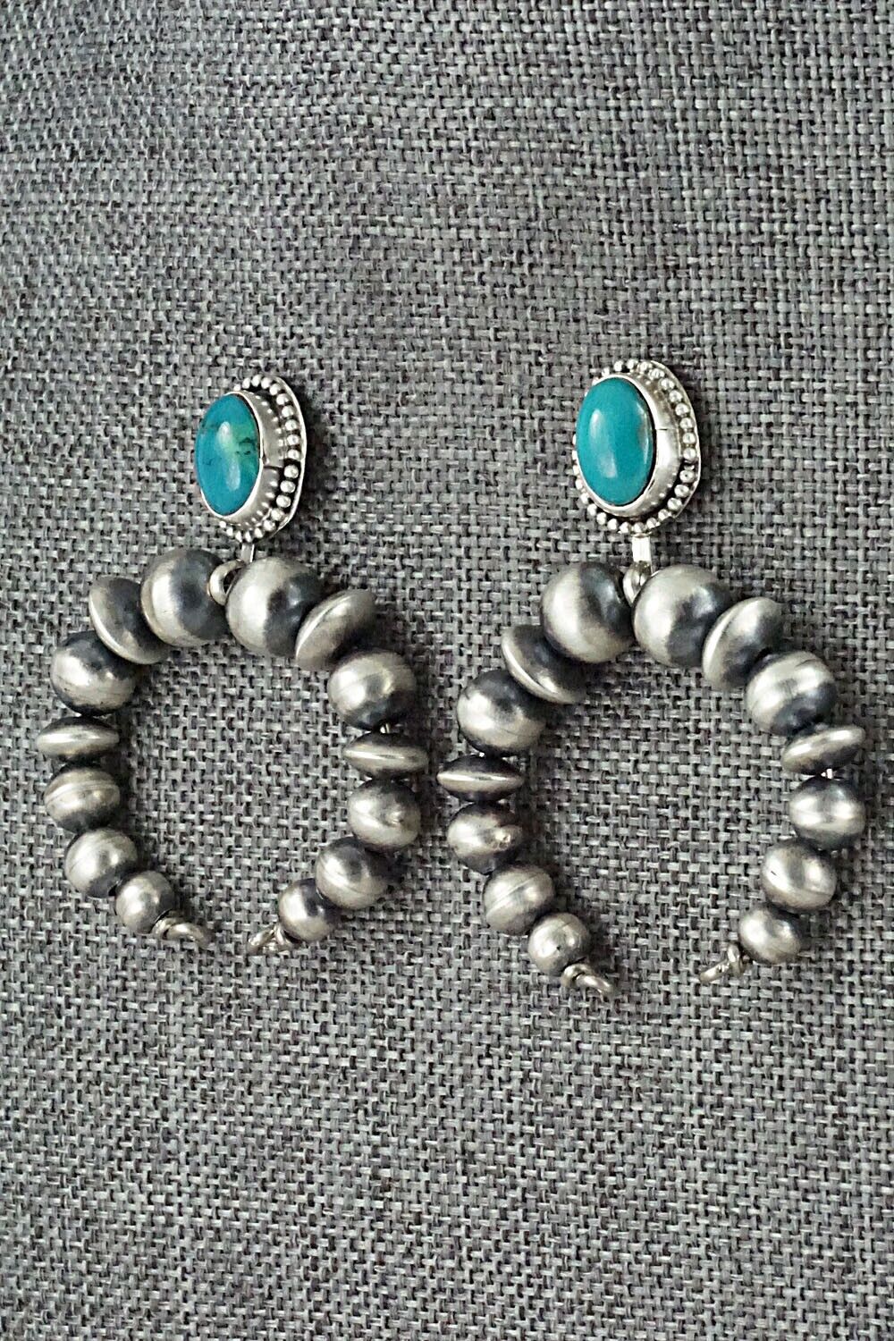 Turquoise & Sterling Silver Navajo Pearl Earrings - Grace Kenneth