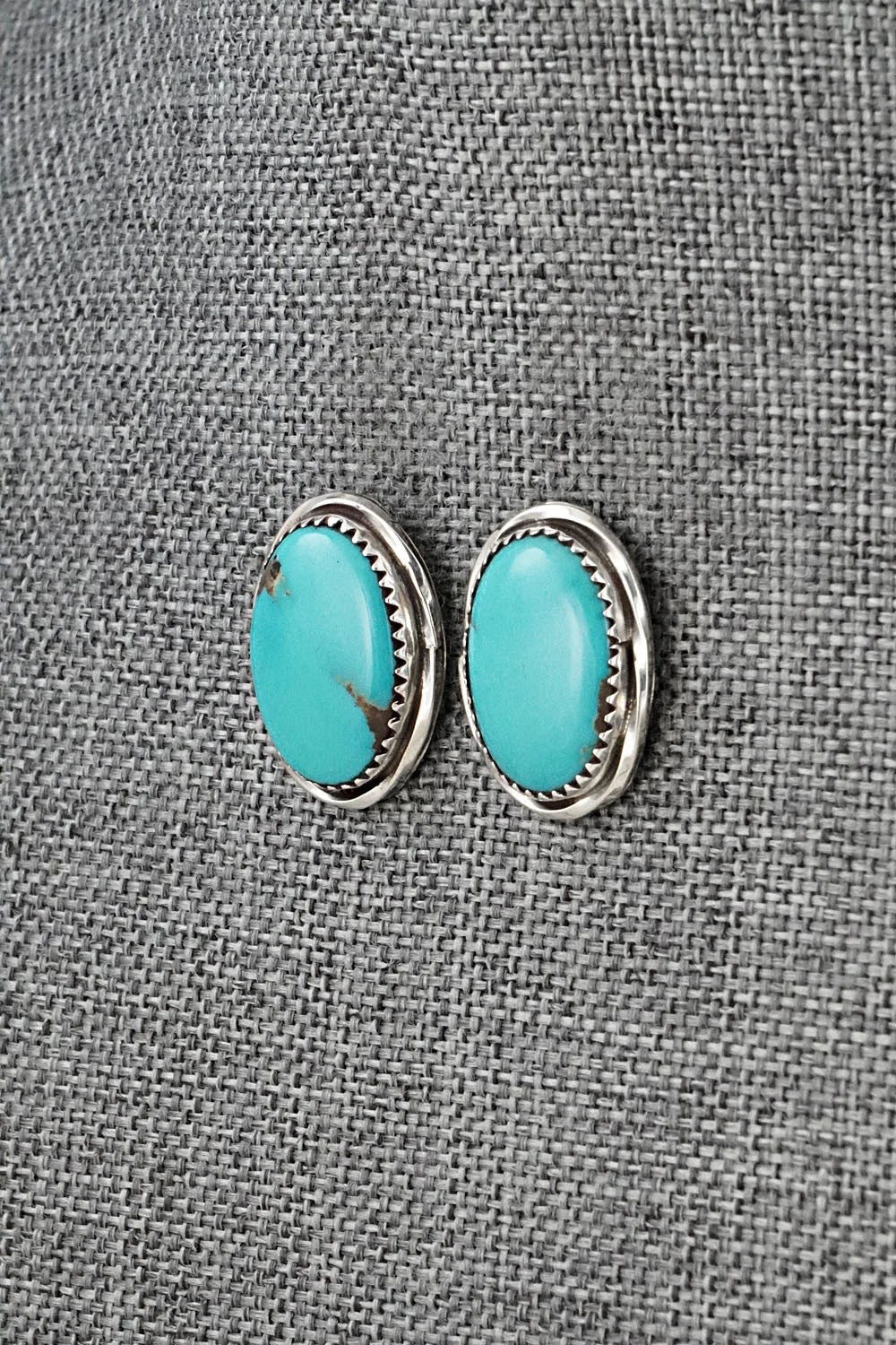 Turquoise & Sterling Silver Earrings - Ernest Hawthorne