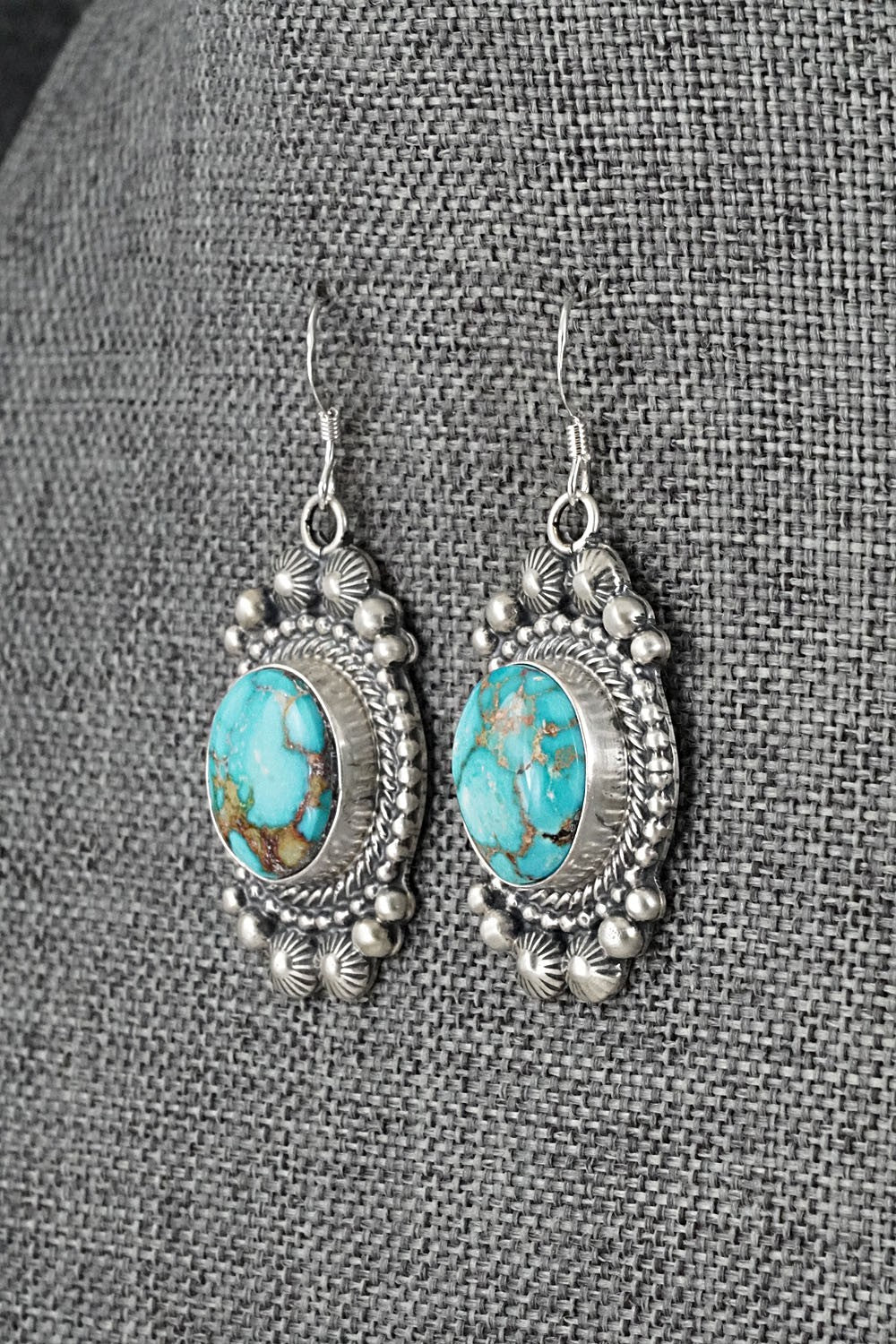 Turquoise & Sterling Silver Squash Blossom Set - Tom Lewis