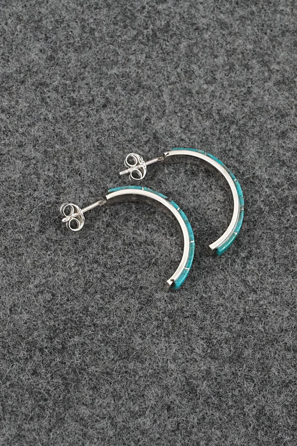 Turquoise & Sterling Silver Earrings - Gloria Waatsa