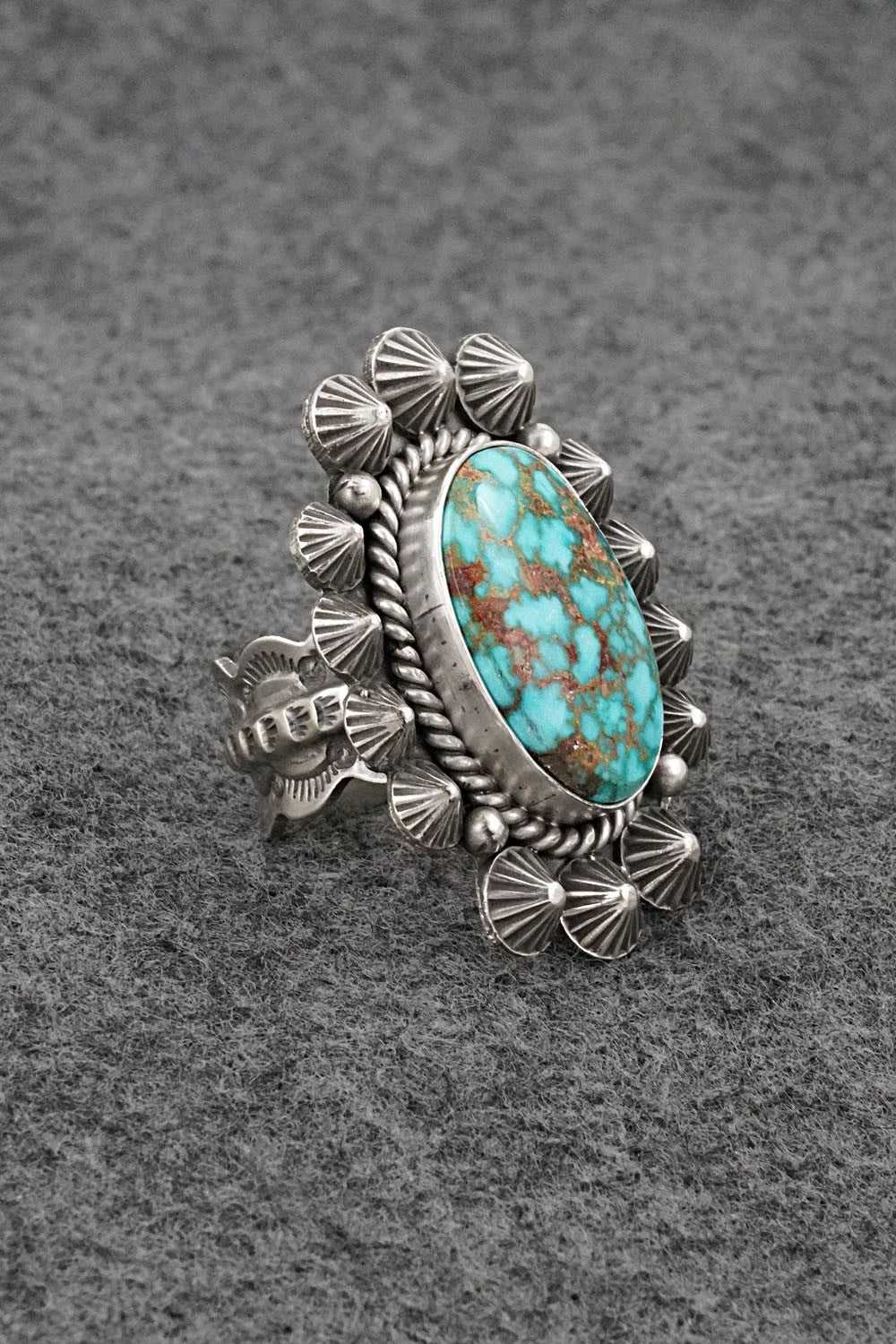 Turquoise & Sterling Silver Ring - Michael Calladitto - Size 7.5