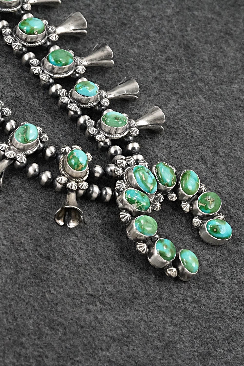 Turquoise & Sterling Silver Squash Blossom Set - Darrin Livingston