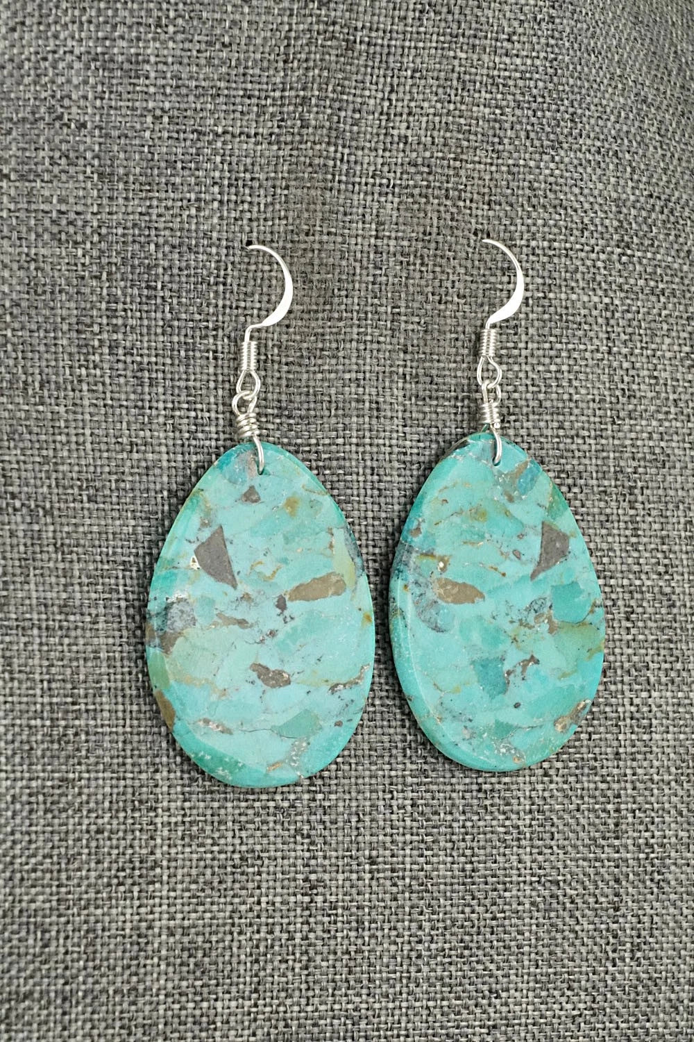 Turquoise & Sterling Silver Earrings - Lupe Lovato