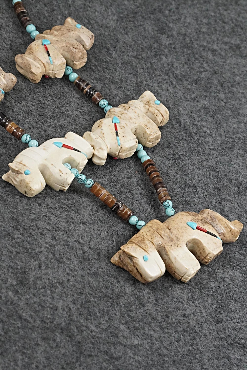 Multi-Stone Horse Fetish & Sterling Silver Necklace Set - Dannette Laate