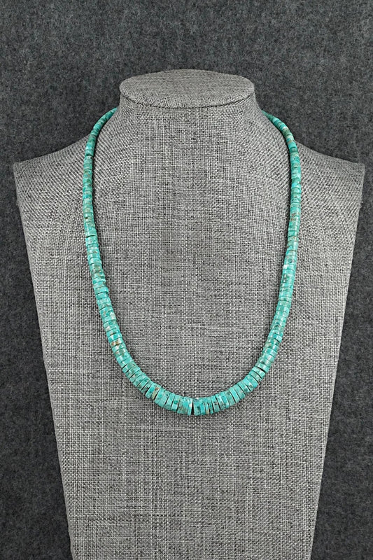 Turquoise & Sterling Silver Necklace 18" - Doreen Jake