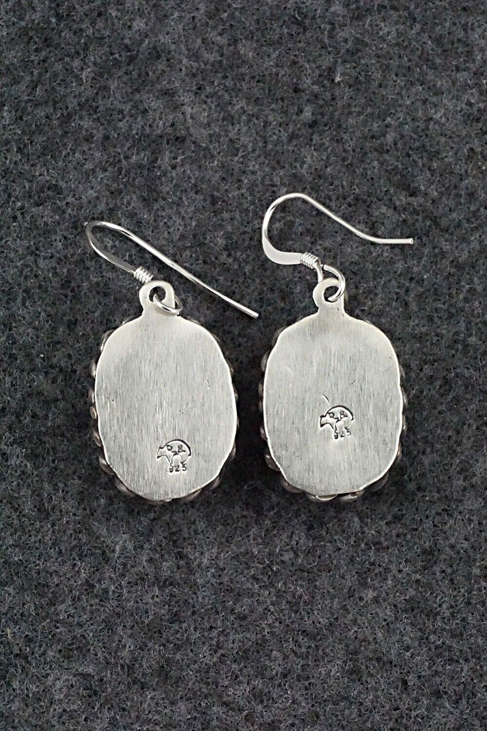 White Buffalo & Sterling Silver Earrings - Kenny Lonjose