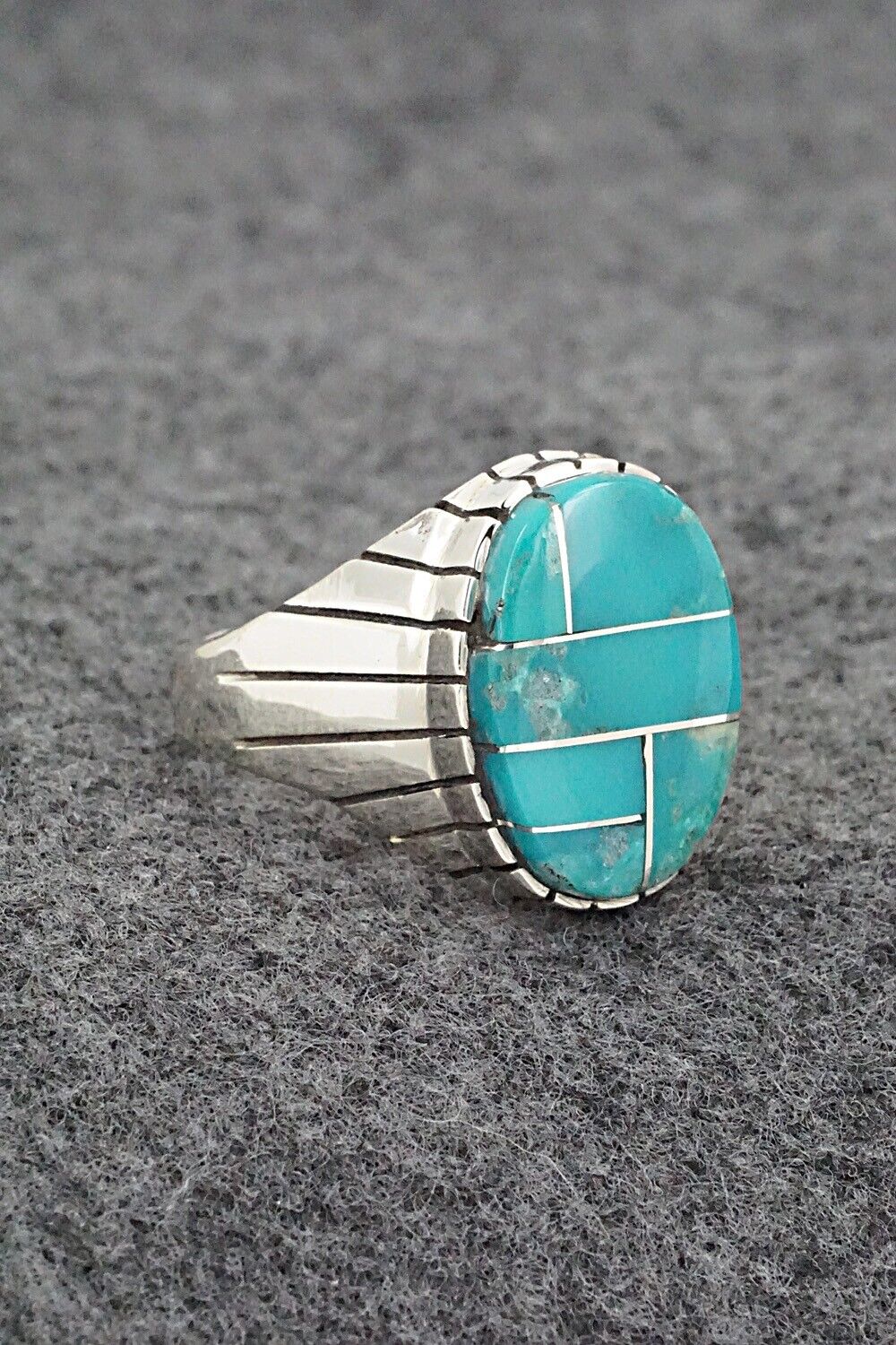 Turquoise & Sterling Silver Ring - Trevor Jack - Size 13