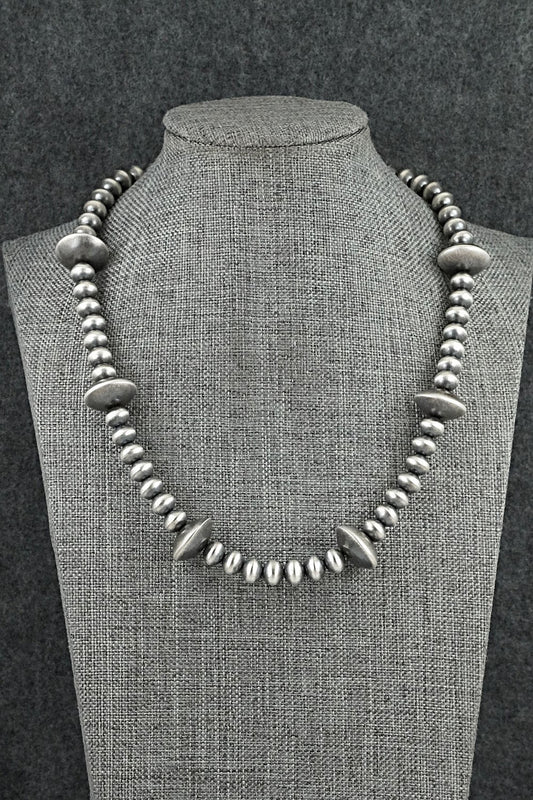 Sterling Silver Navajo Pearl Necklace 18" - Tonisha Haley