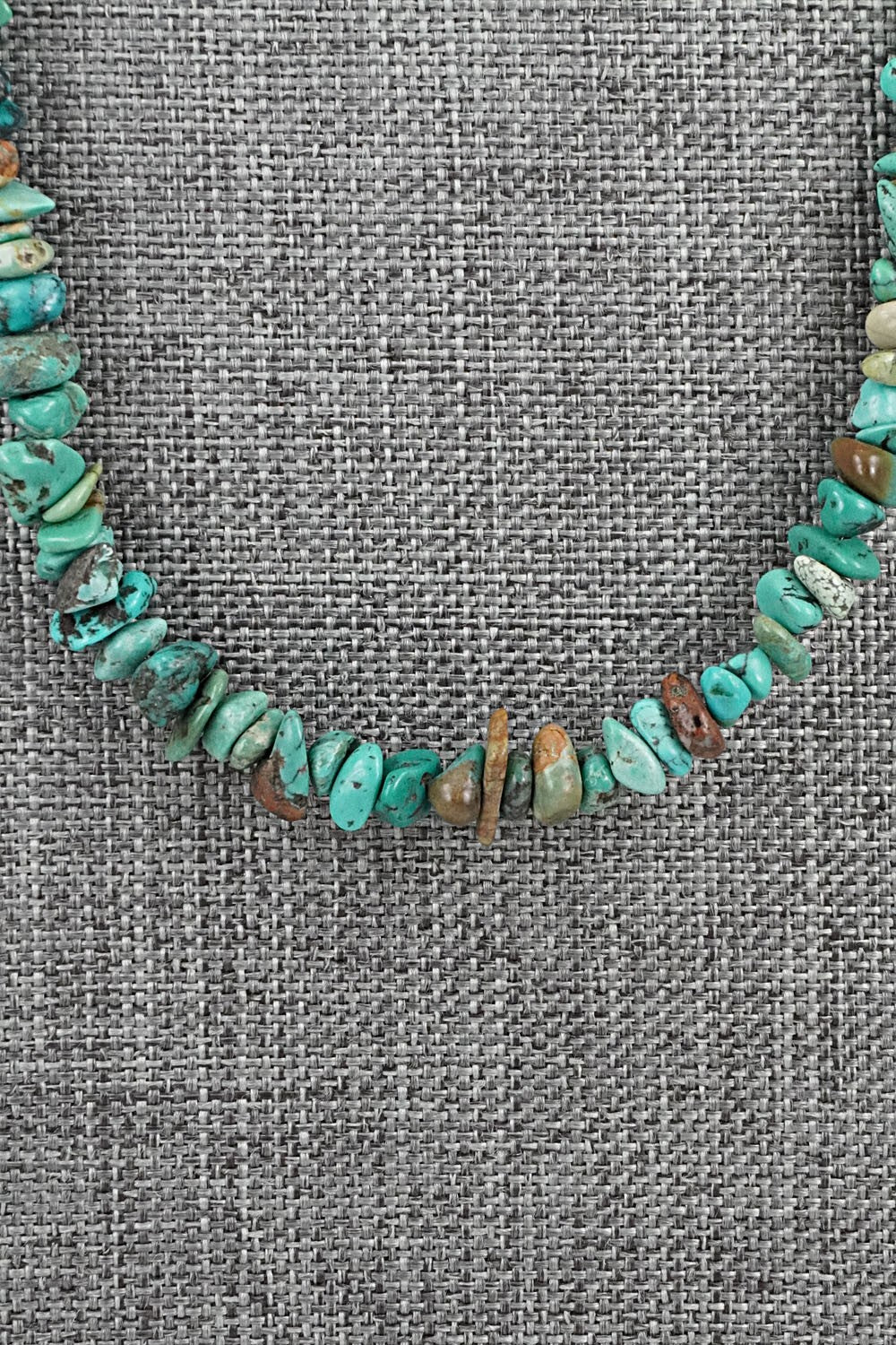 Turquoise & Sterling Silver Necklace 38" - Doreen Jake