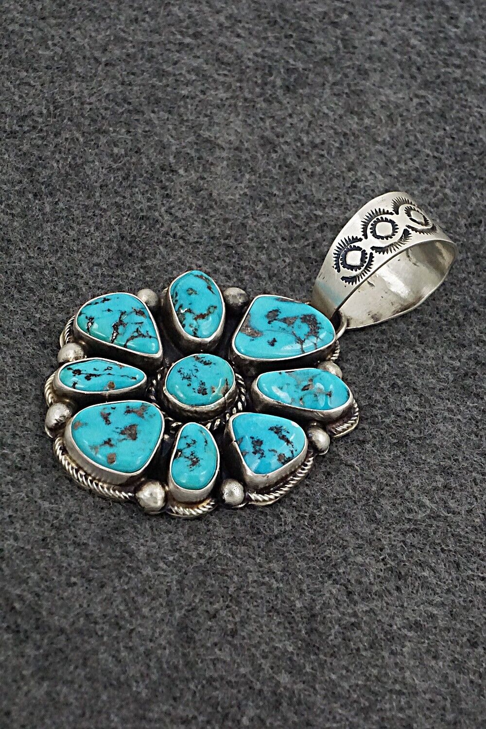 Turquoise & Sterling Silver Pendant - Bob Becenti