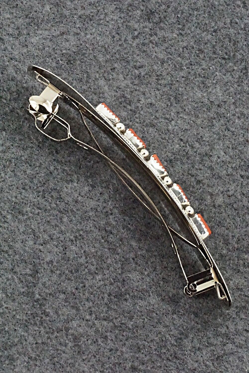 Coral & Sterling Silver Hair Barrette - Jolene Begay