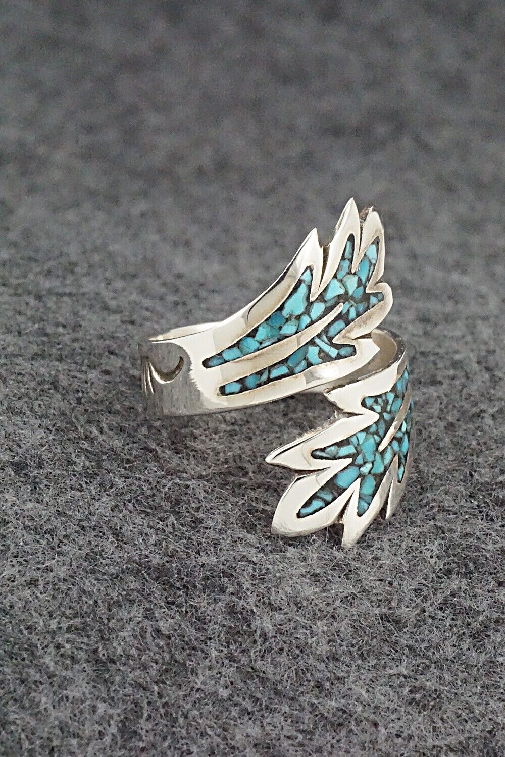 Turquoise & Sterling Silver Ring - Jolene Yazzie - Size 9.5