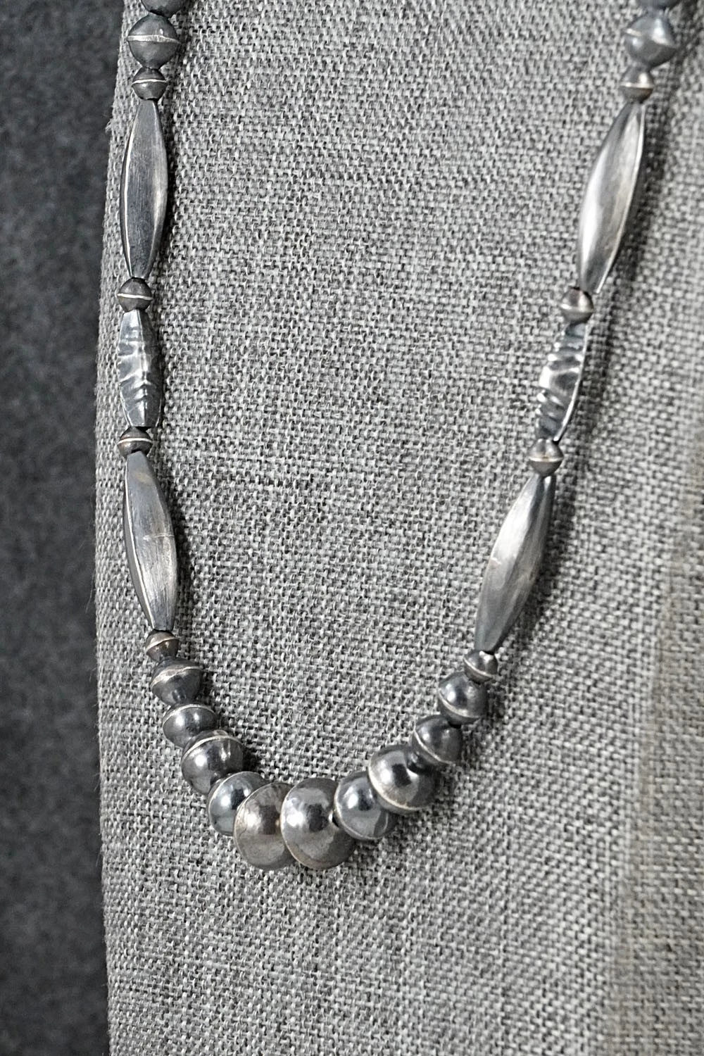 Sterling Silver Navajo Pearl Necklace 24" - Vintage