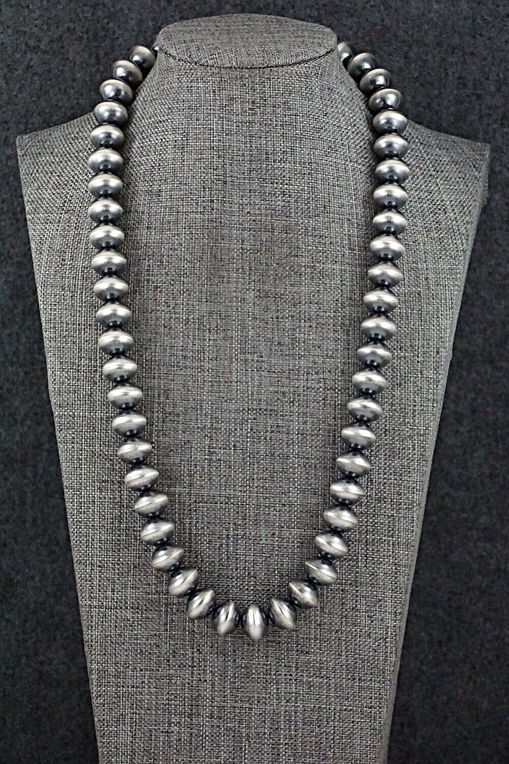 Sterling Silver Navajo Pearl Necklace 22" - Tonisha Haley