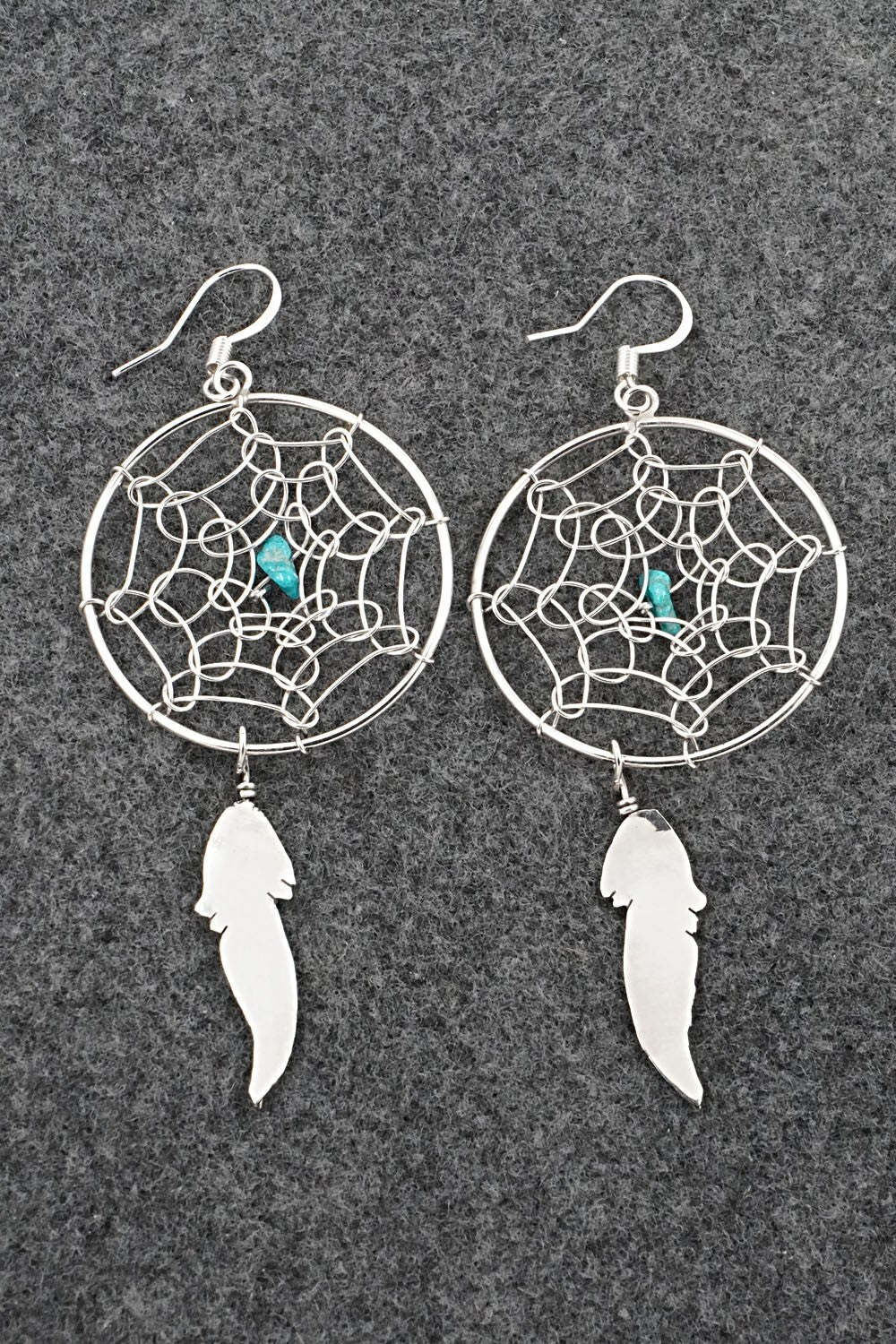 Turquoise & Sterling Silver Earrings - Lorenzo Arviso Jr.