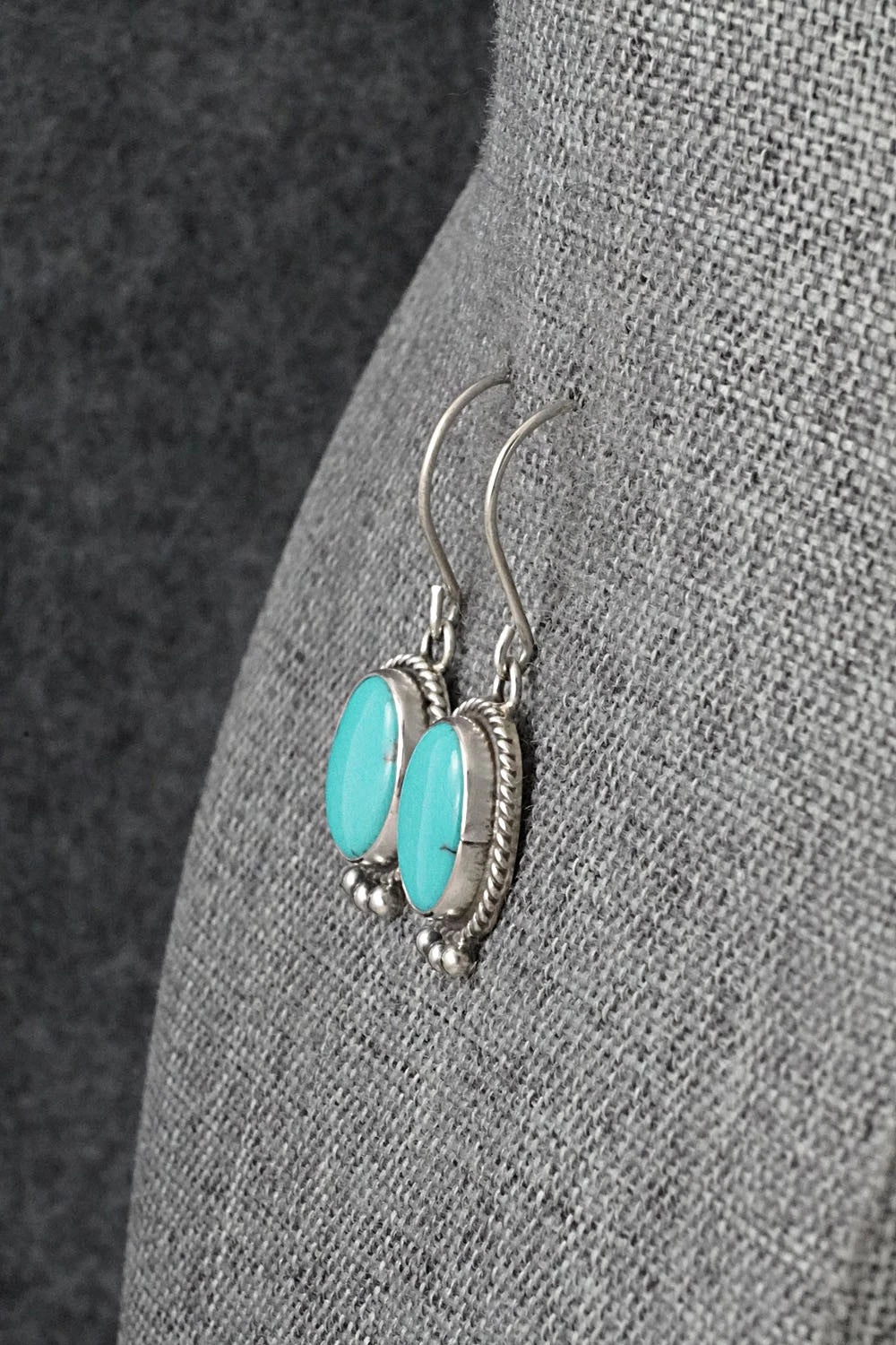 Turquoise & Sterling Silver Earrings - Eugene Gruber