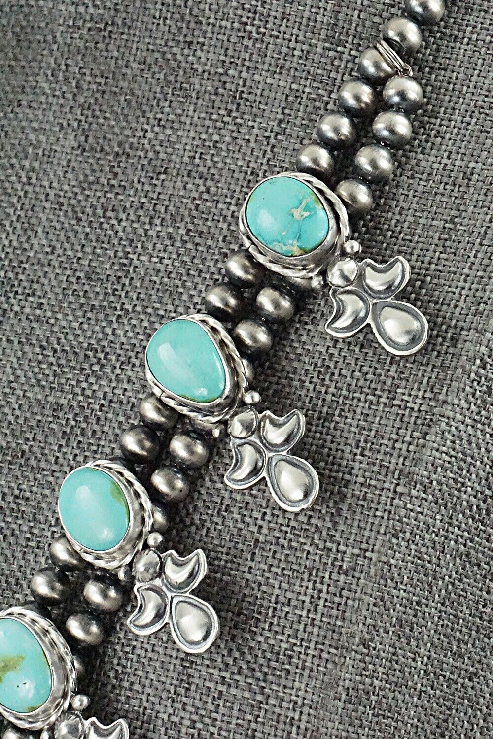 Turquoise & Sterling Silver Squash Blossom Set - Adrienne Gordon