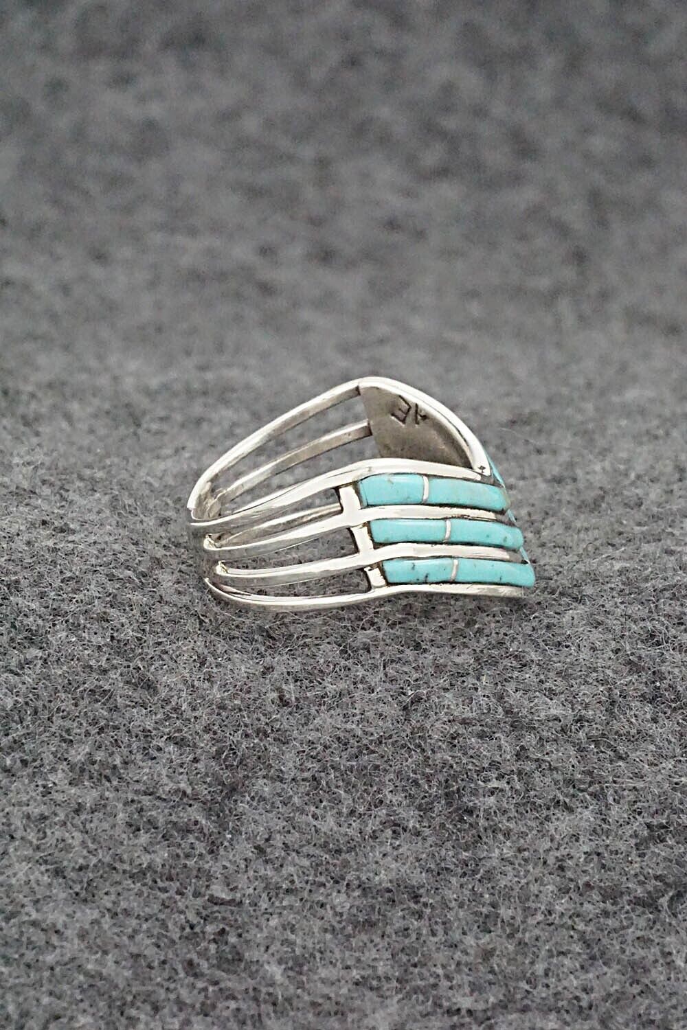 Turquoise & Sterling Silver Ring - Andrew Enrico - Size 8