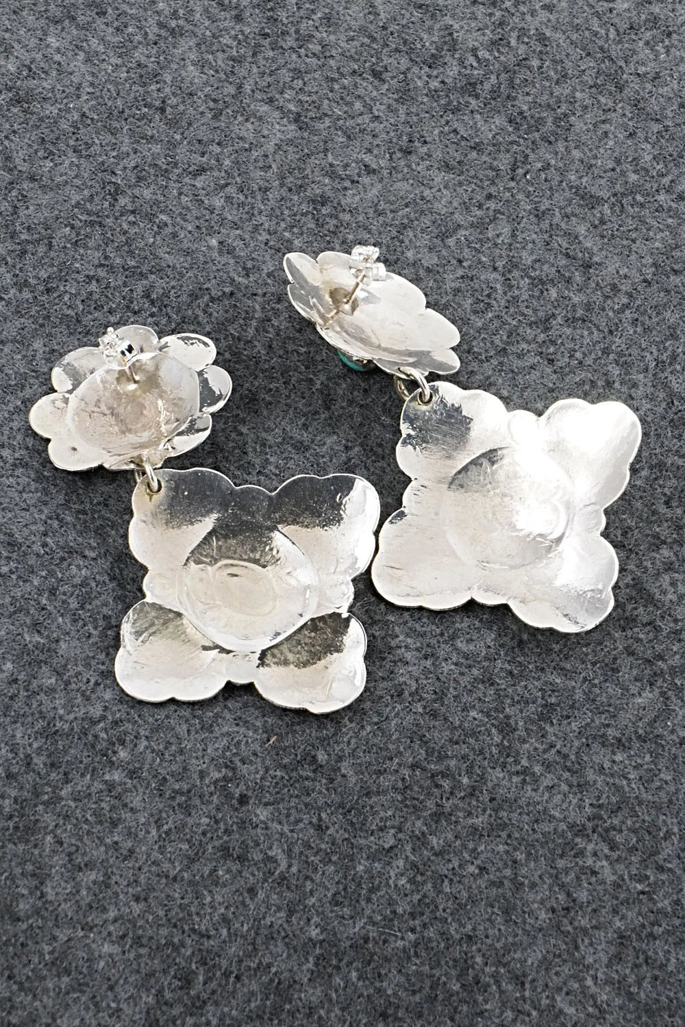 Turquoise & Sterling Silver Earrings - Bertha Begay