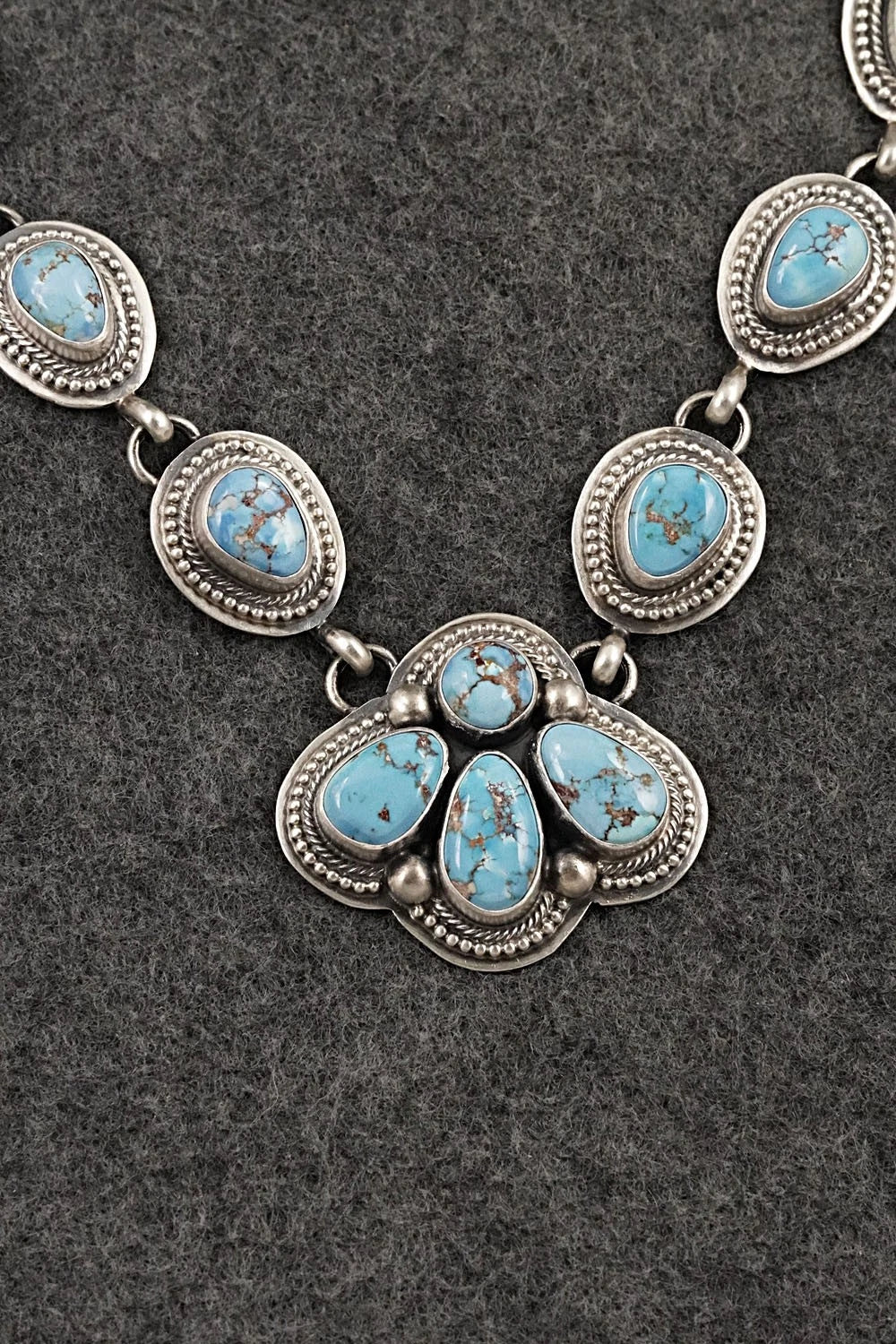 Turquoise & Sterling Silver Necklace and Earrings Set - Kathleen Livingston