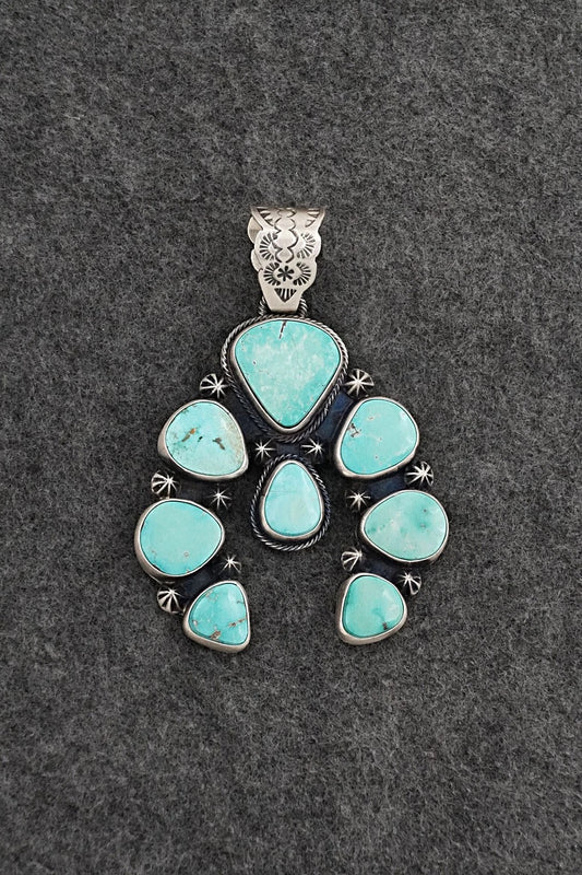 Turquoise & Sterling Silver Pendant - Darrin Livingston