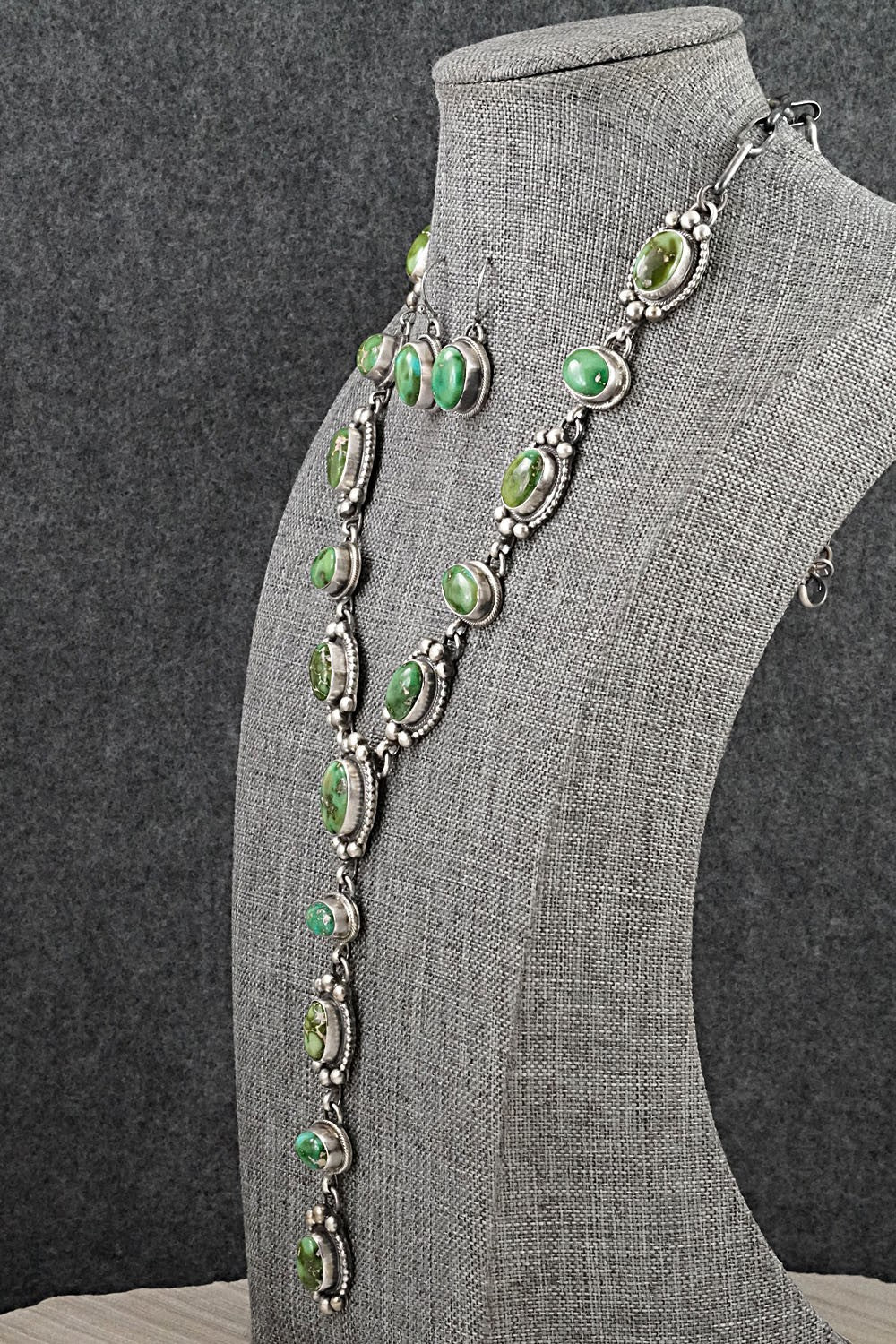 Turquoise & Sterling Silver Necklace and Earrings Set - Kathleen Livingston