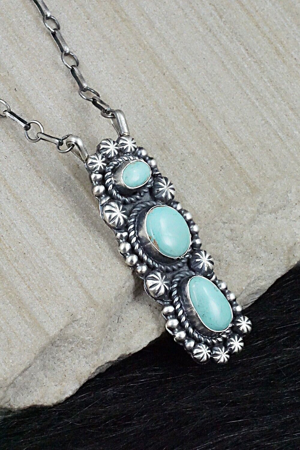 Turquoise & Sterling Silver Necklace - Jeff James