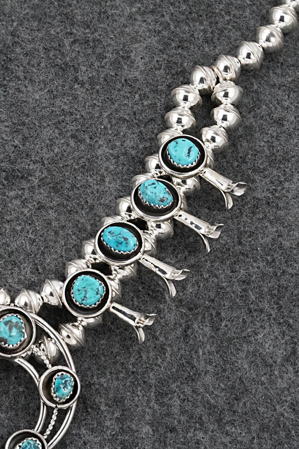 Turquoise & Sterling Silver Squash Blossom Set - Phil Garcia