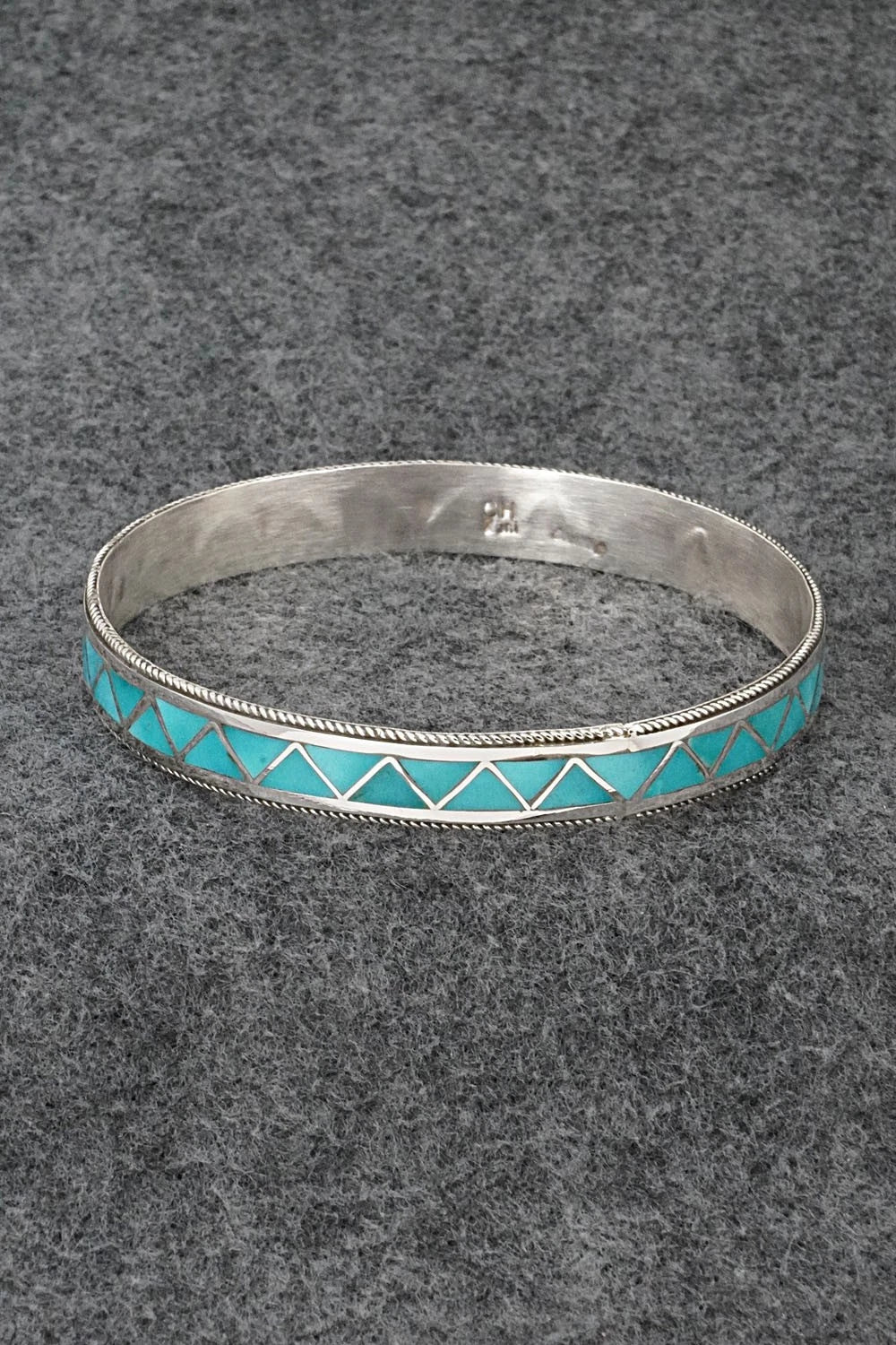 Turquoise & Sterling Silver Bangle Bracelet - Claudine Haloo