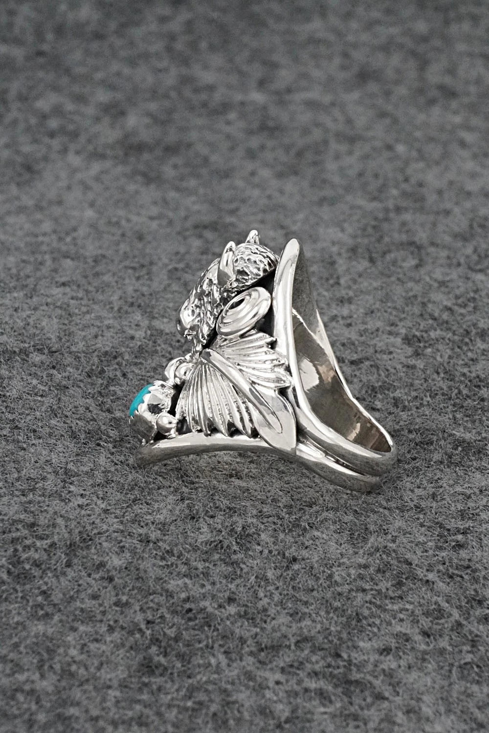 Turquoise & Sterling Silver Ring - Darrell Morgan - Size 10
