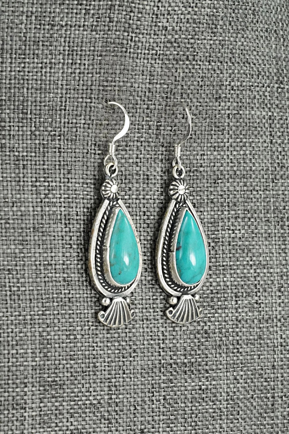 Turquoise & Sterling Silver Earrings - Verley Betone