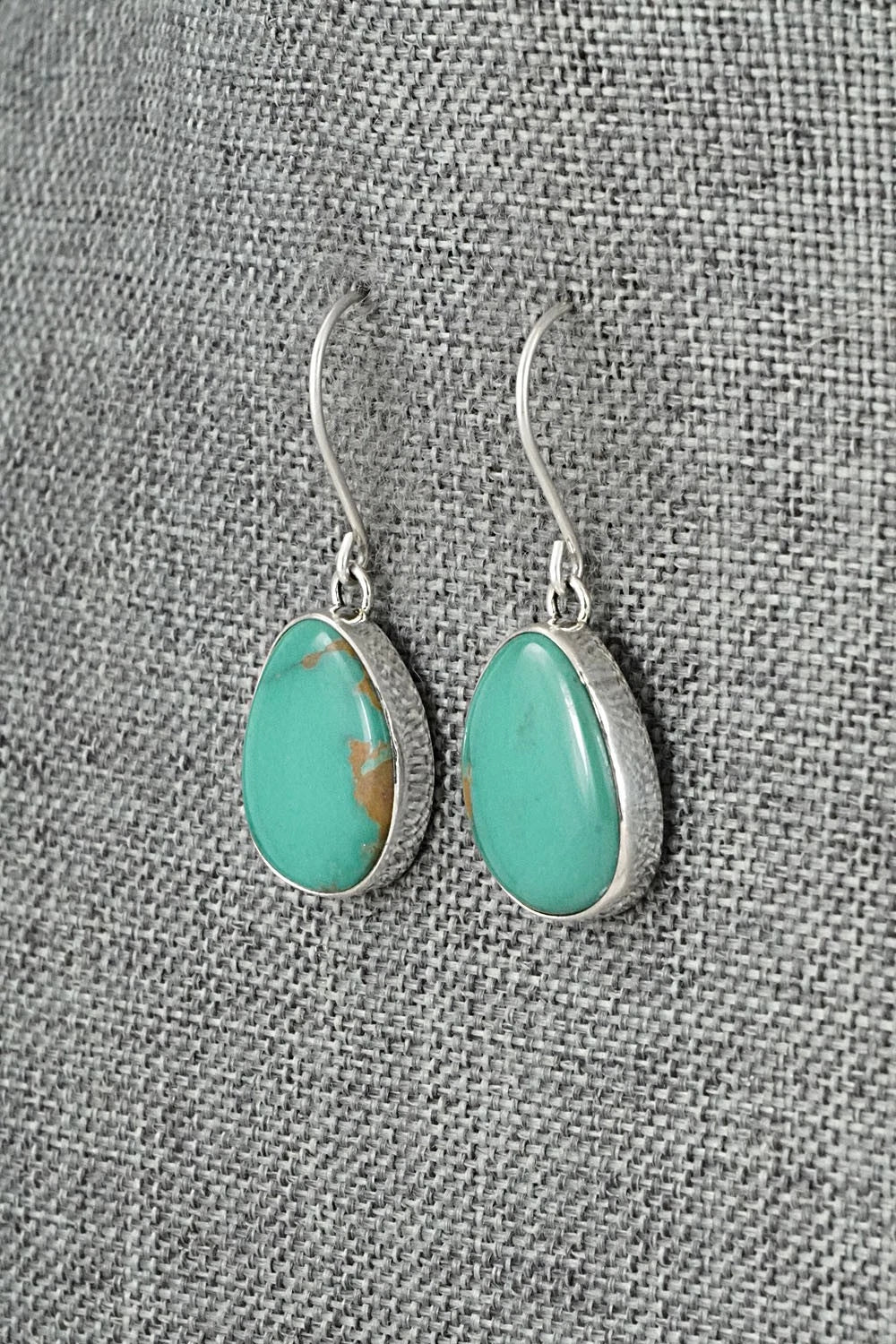 Turquoise & Sterling Silver Earrings - Eugene Gruber