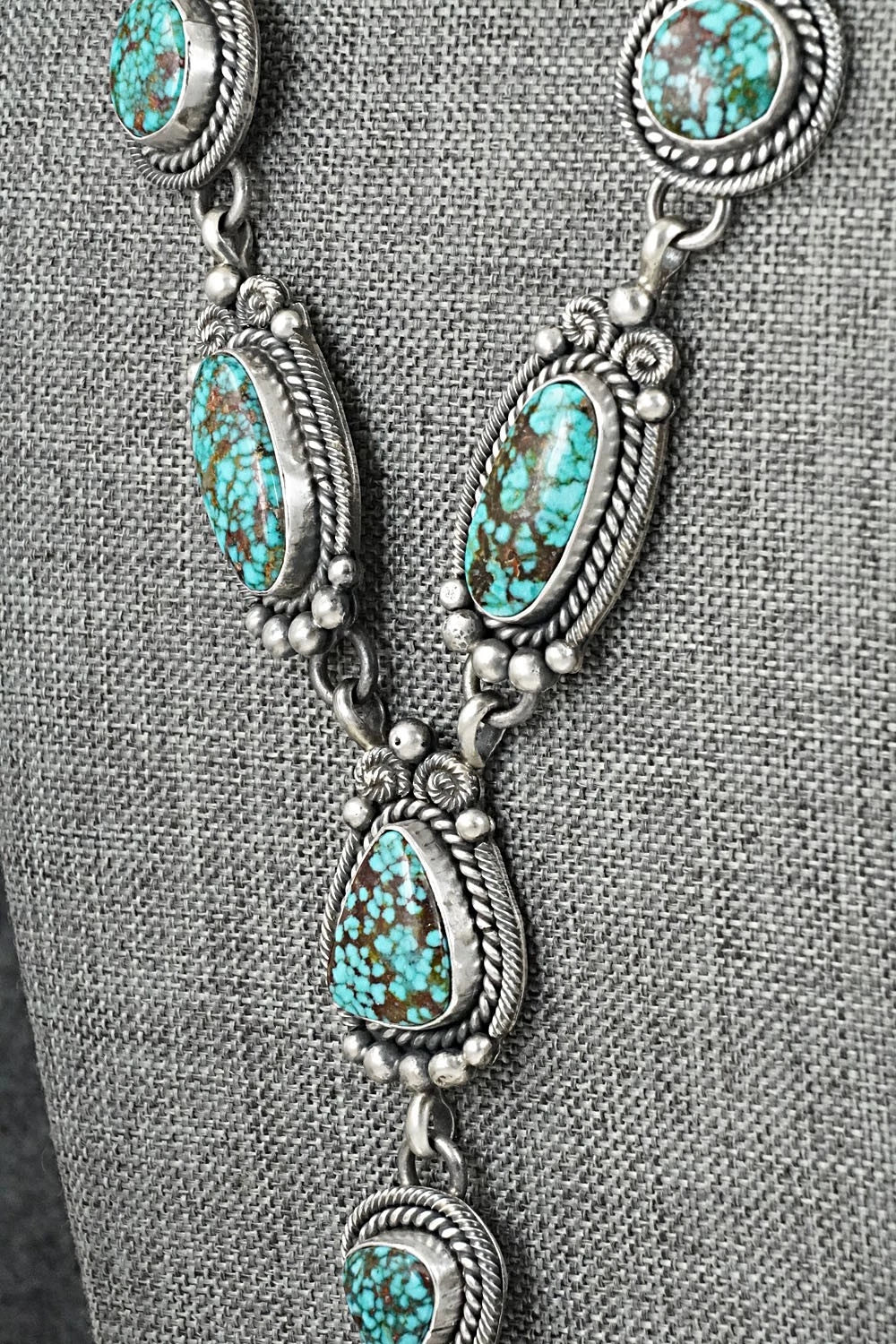 Turquoise & Sterling Silver Necklace and Earrings Set - Rosita Calladitto