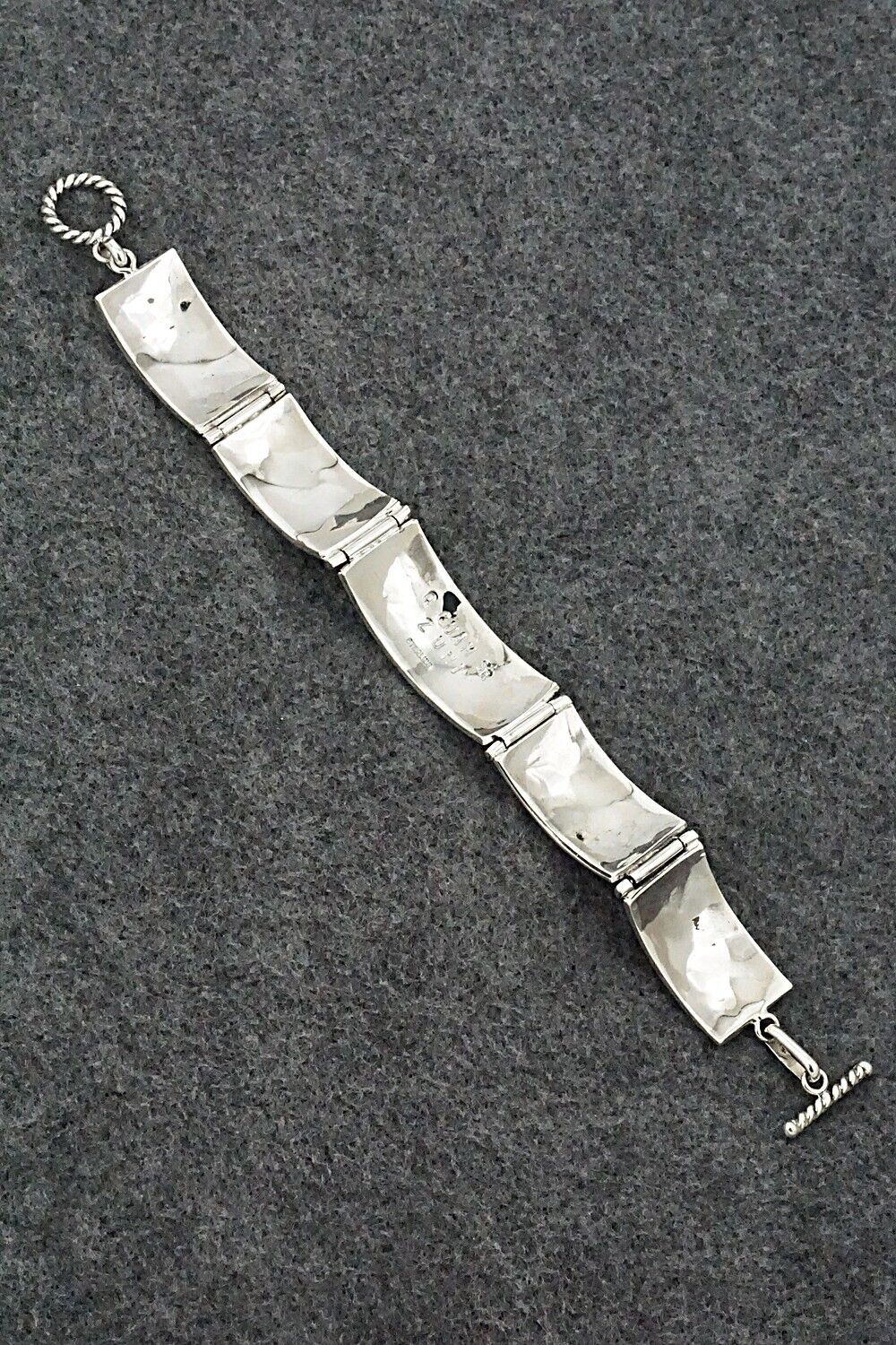 Multi-Stone & Sterling Silver Link Bracelet - Quintin Quam Sr.