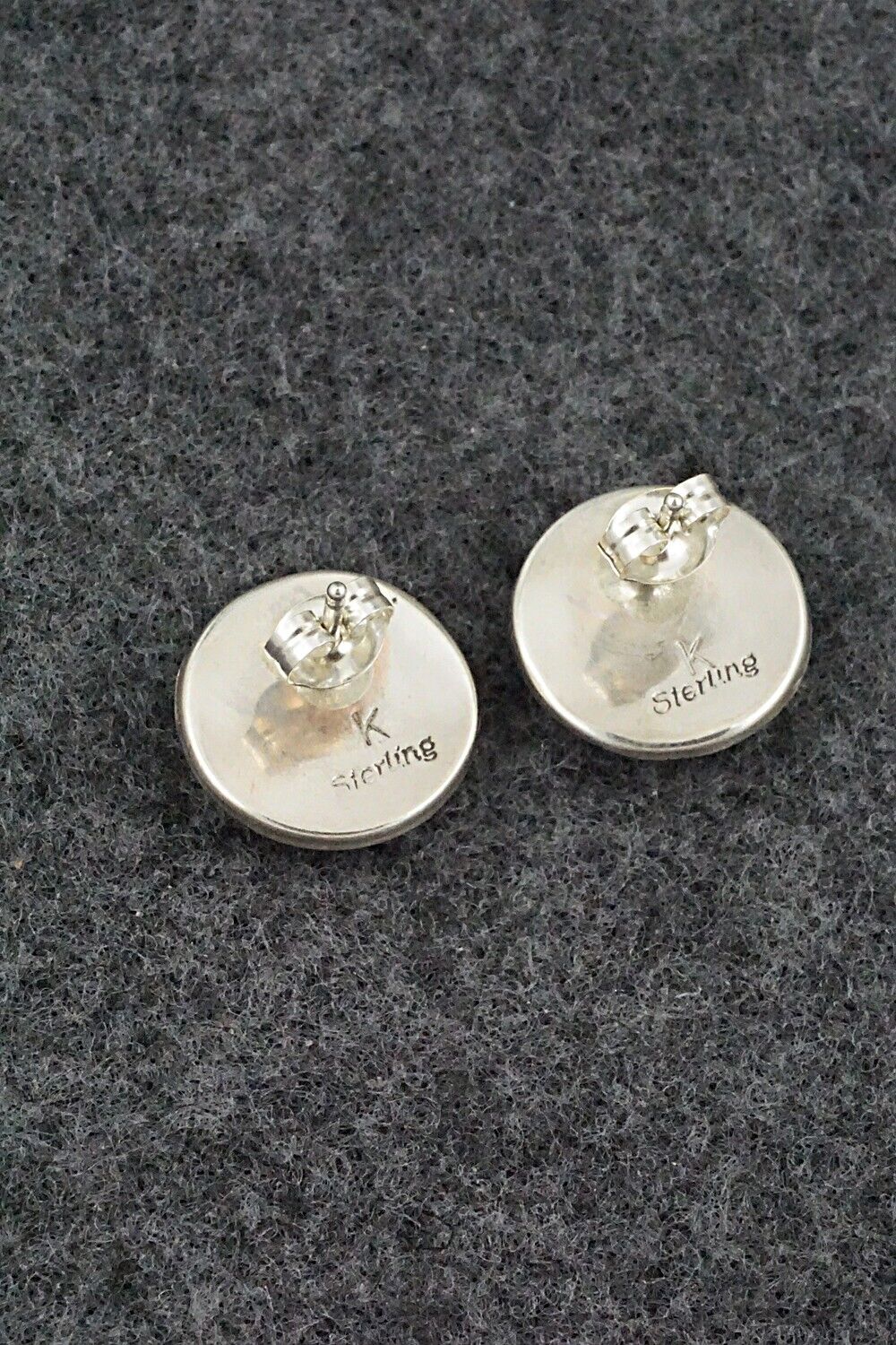 Opalite & Sterling Silver Inlay Earrings - Laurie Kallestewa