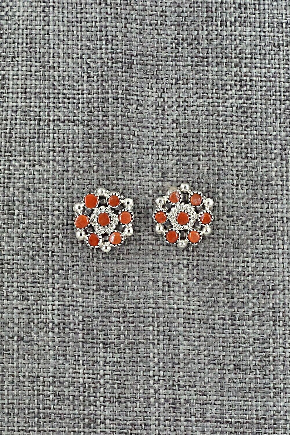 Coral & Sterling Silver Earrings - Olivia Qualo