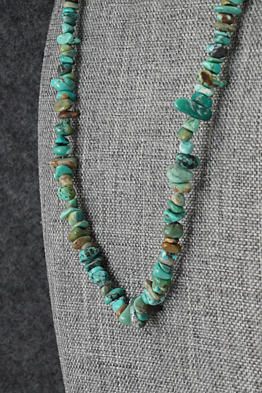 Turquoise & Sterling Silver Necklace 38" - Doreen Jake