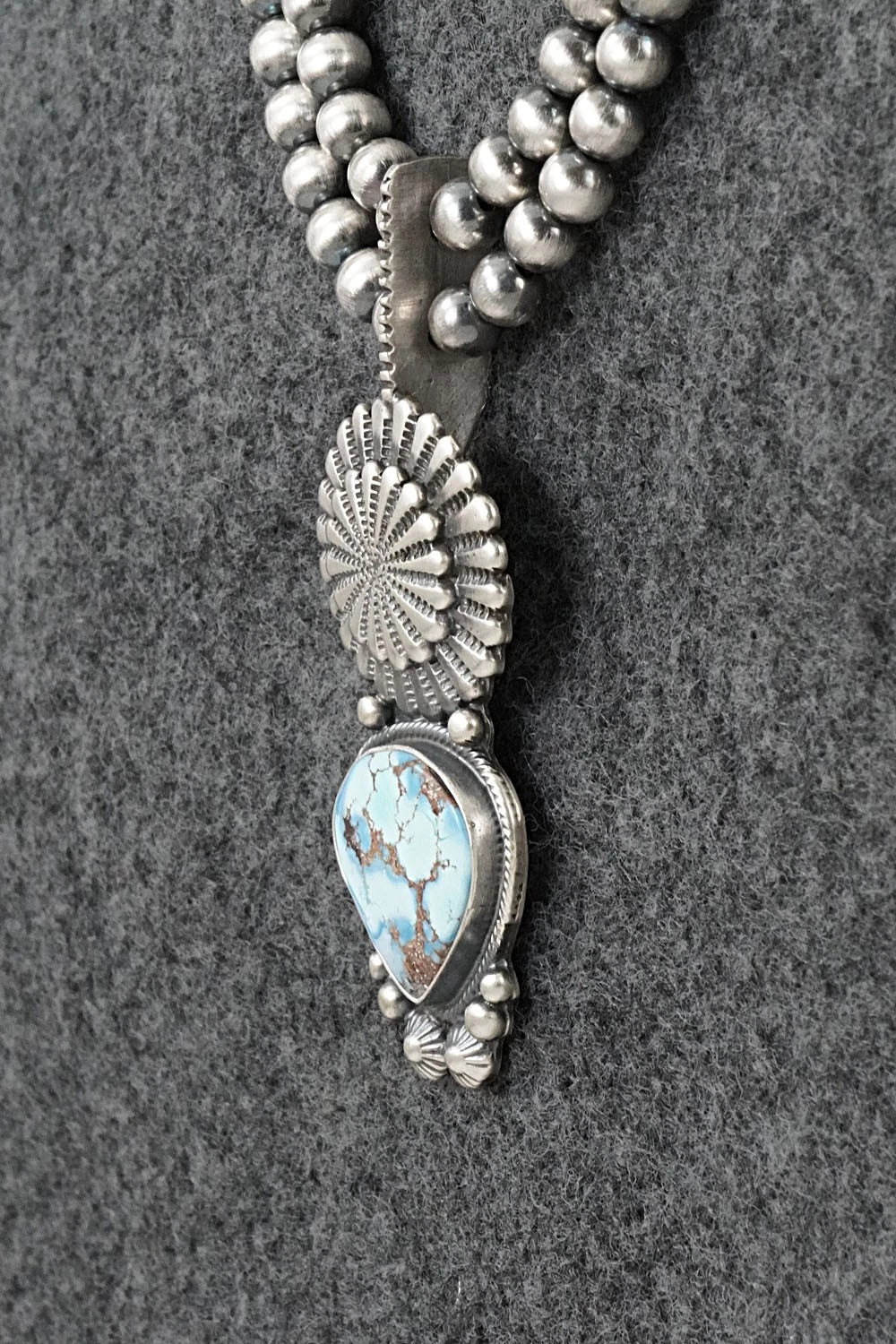 Turquoise & Sterling Silver Necklace - Tom Lewis