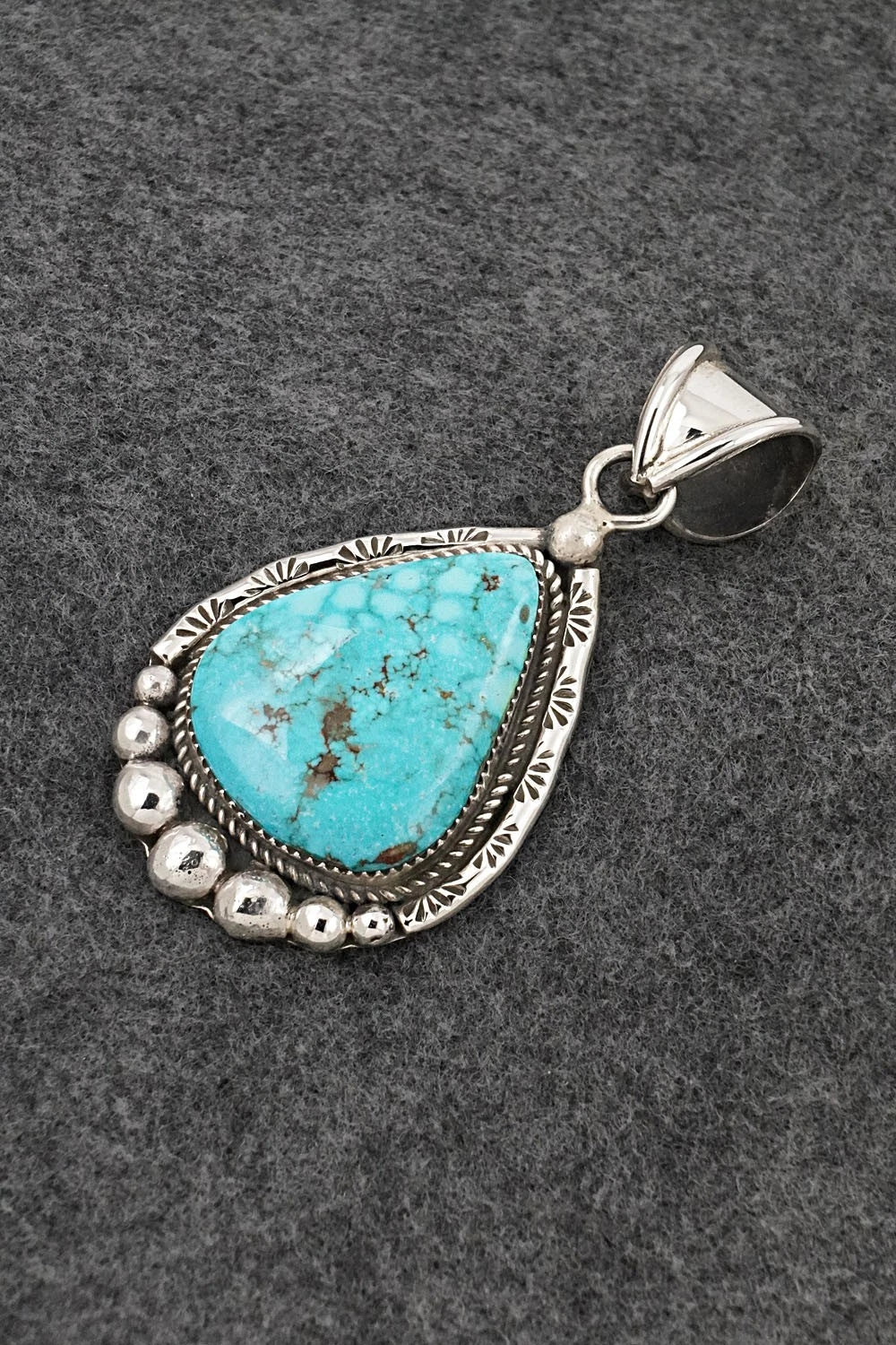 Turquoise and Sterling Silver Pendant - Ray Nez