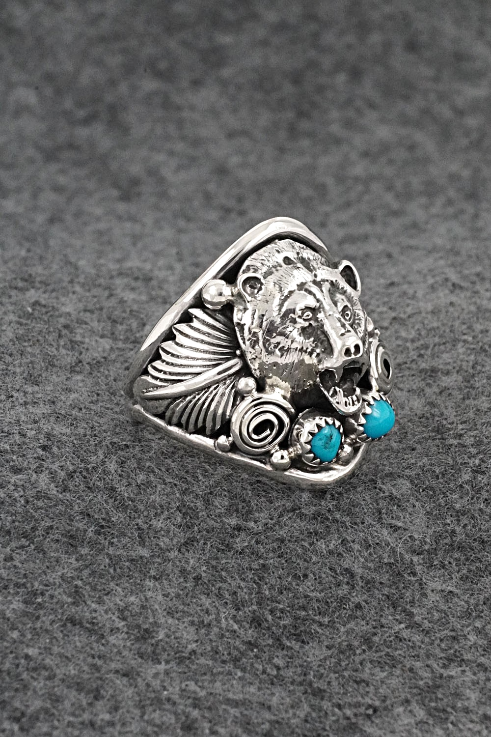 Turquoise & Sterling Silver Ring - Jeanette Saunders - Size 12