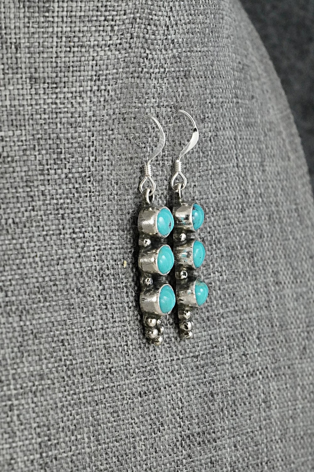 Turquoise & Sterling Silver Earrings - Gary Shorty