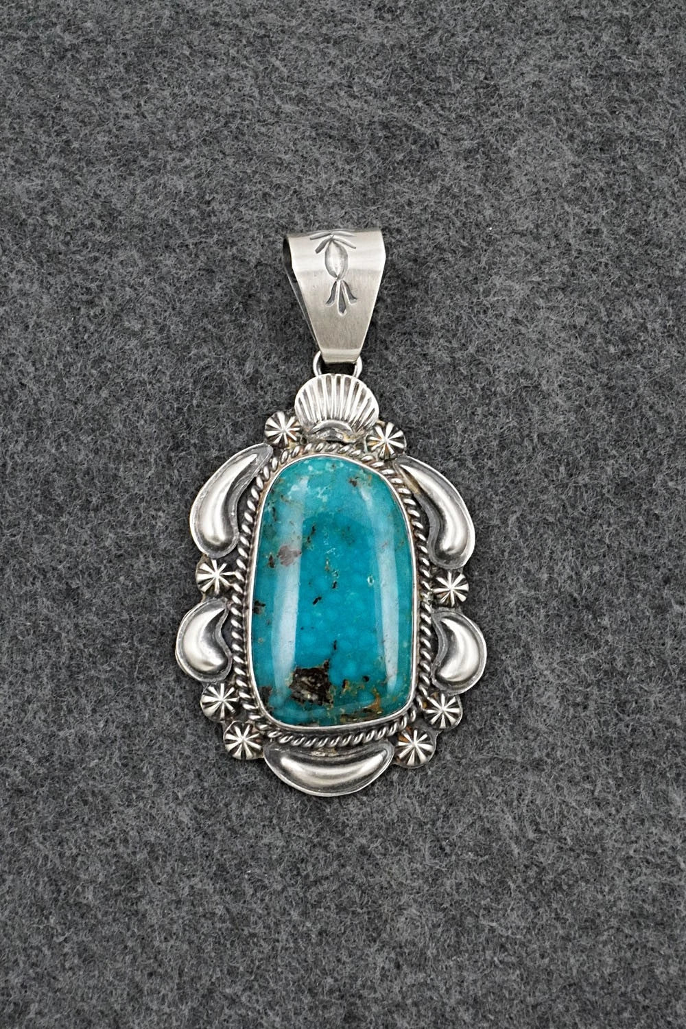 Turquoise & Sterling Silver Pendant - Raymond Delgarito